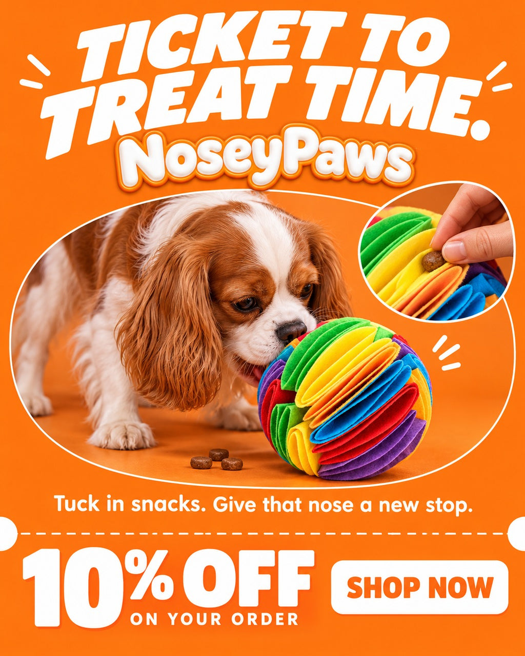 NoseyPaws Snuffle Ball — Interactive Sniffing Toy for Dogs